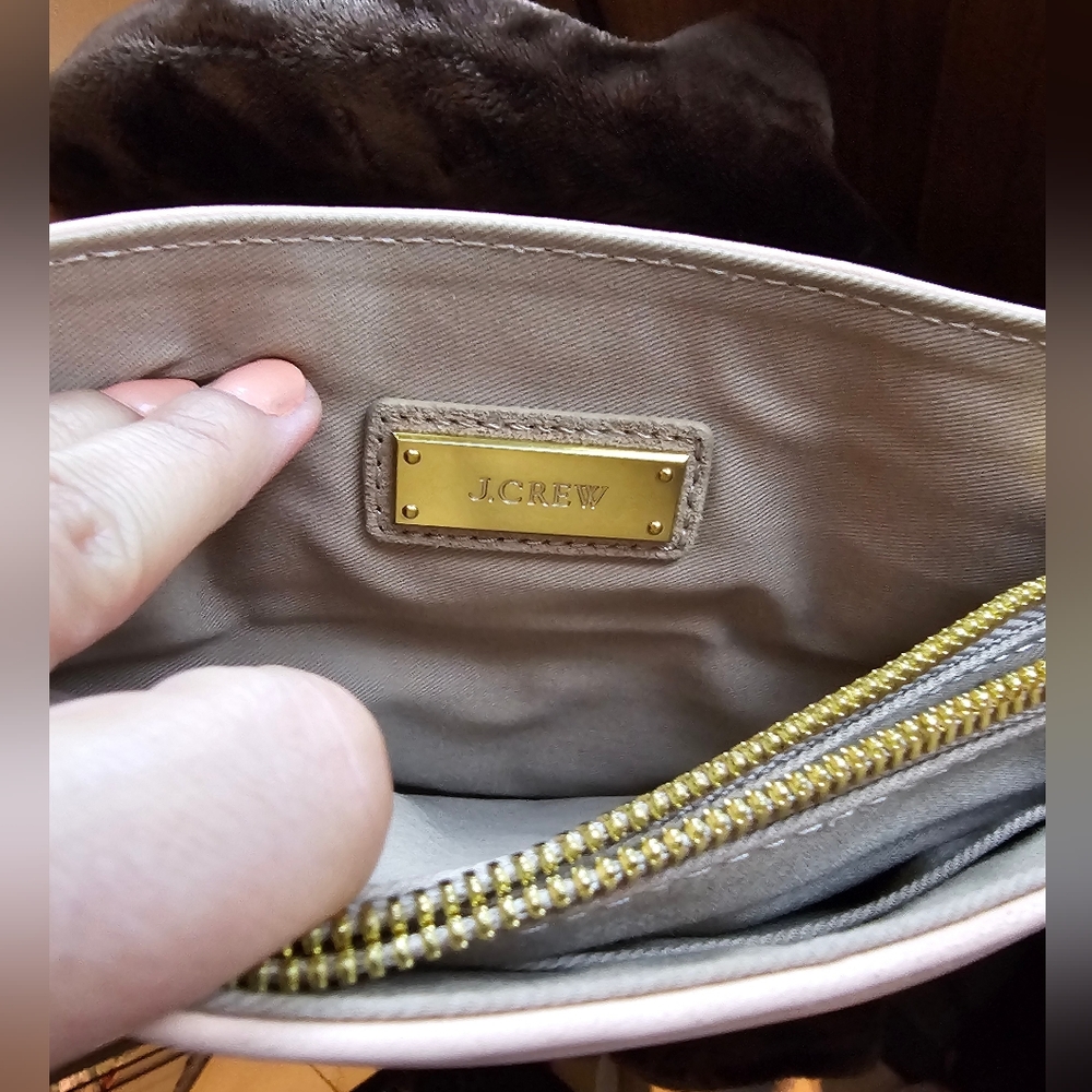 J Crew Crossbody Pale Leather Purse EUC - Picture 9 of 16
